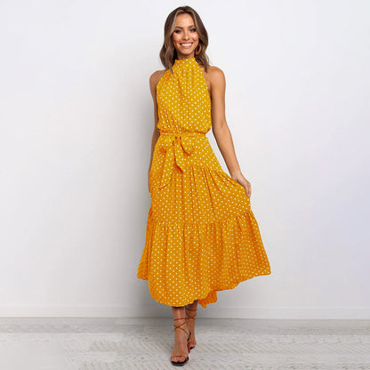 Lange Zomerjurk Vrouwelijk Stijlvol Model - Mode Vibes