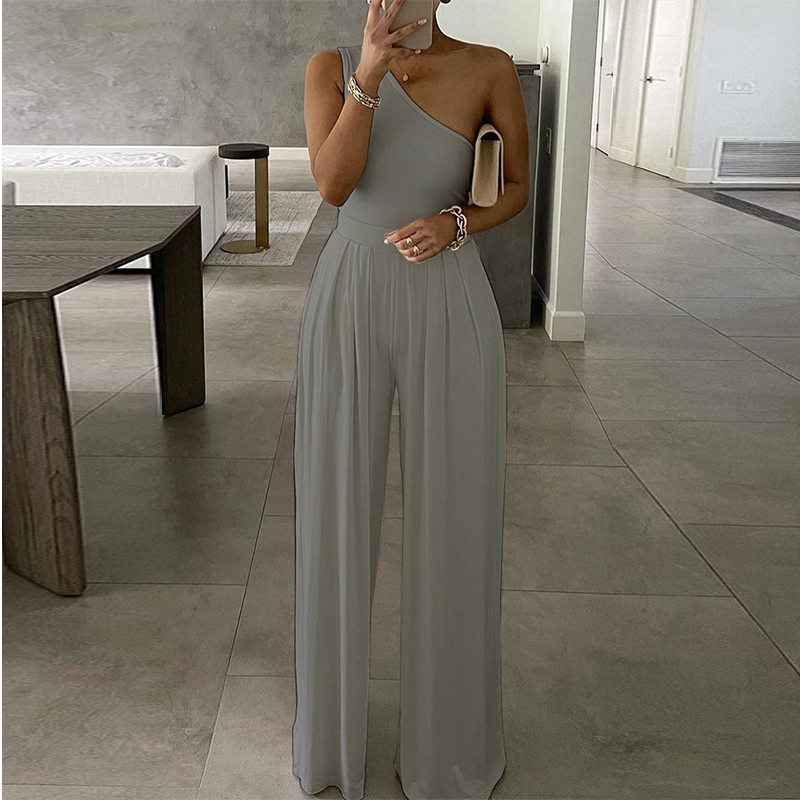 Chic & Trendy One-Sleeved Jumpsuit