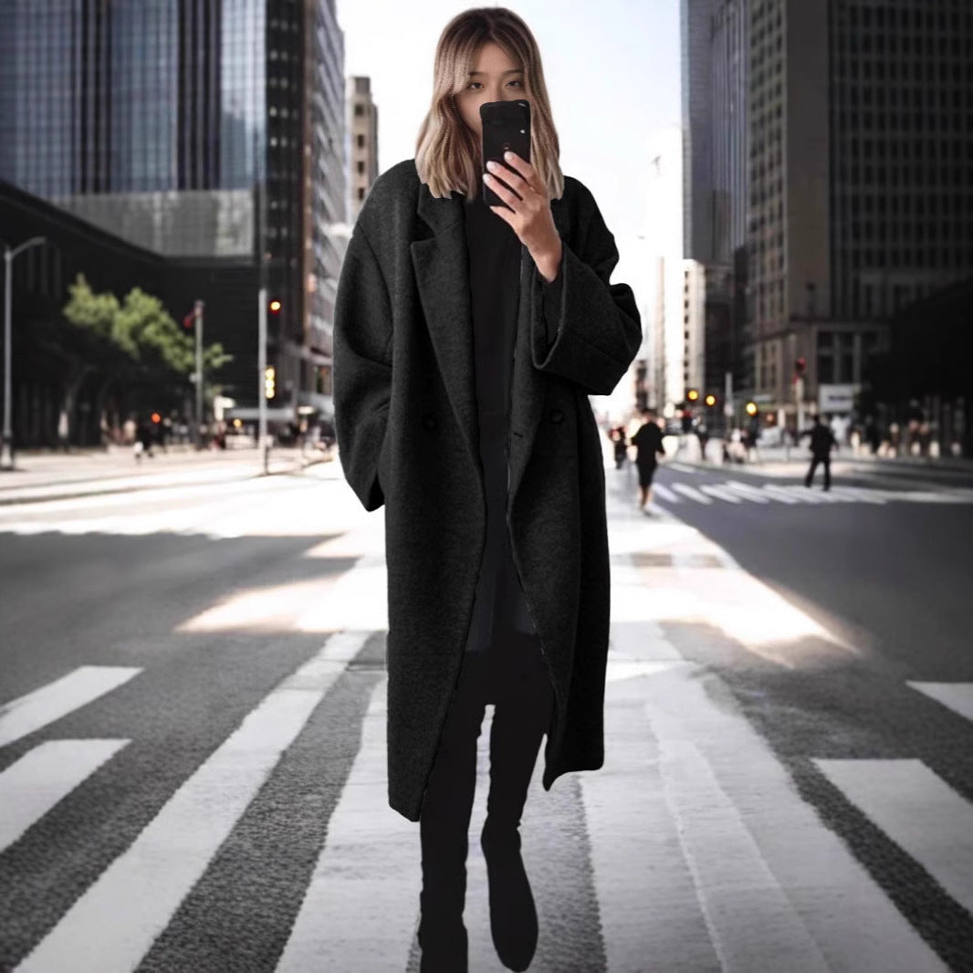 Aline | Dames Jas Winter – Zwart, Oversized & Elegant 1