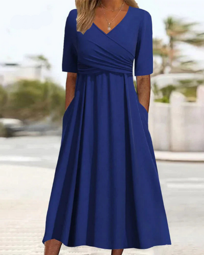 Alloura Abito Donna Incrociato - Maniche Corte, Elegante e Versatile-1