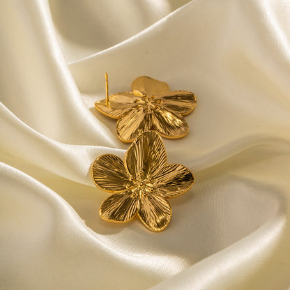 Gouden Oorbellen Bloemvormig Elegant Design