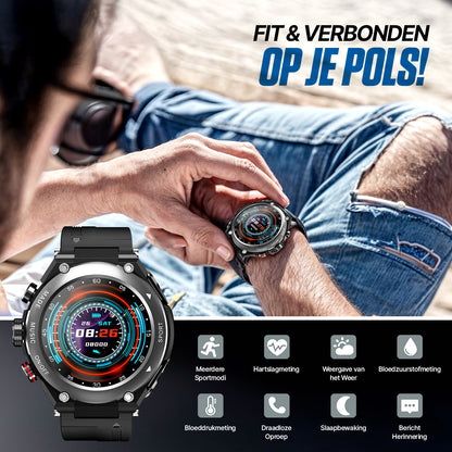 Smartwatch met Oordoppen Draadloos AlphaX