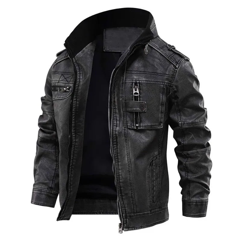 Leren Jacket voor Heren Stoer Biker Model - Mode Vibes
