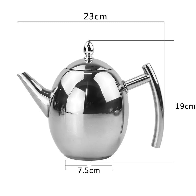 RVS Theepot met Zeef Voor Losse Theeblaadjes