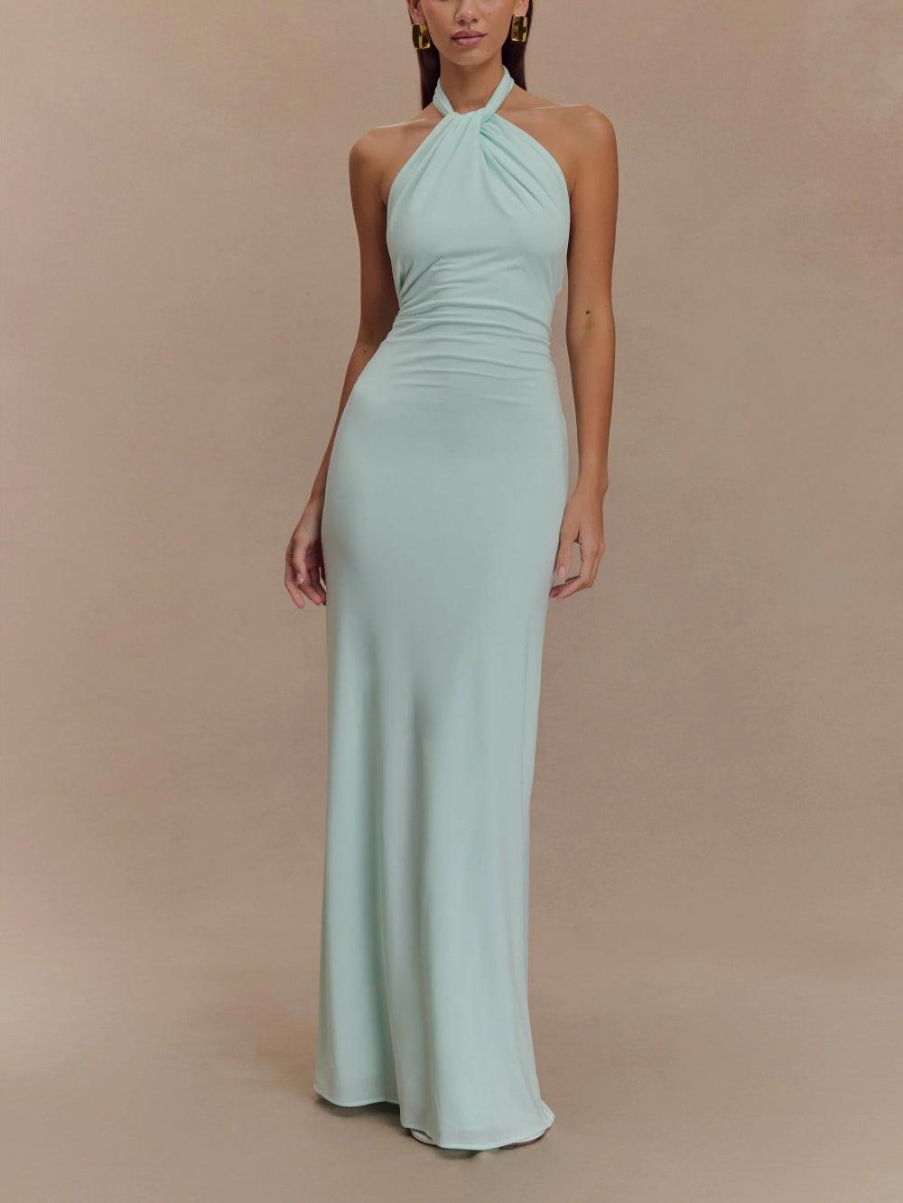 Amelie | Elegante maxi -jurk met een hoge halslijn