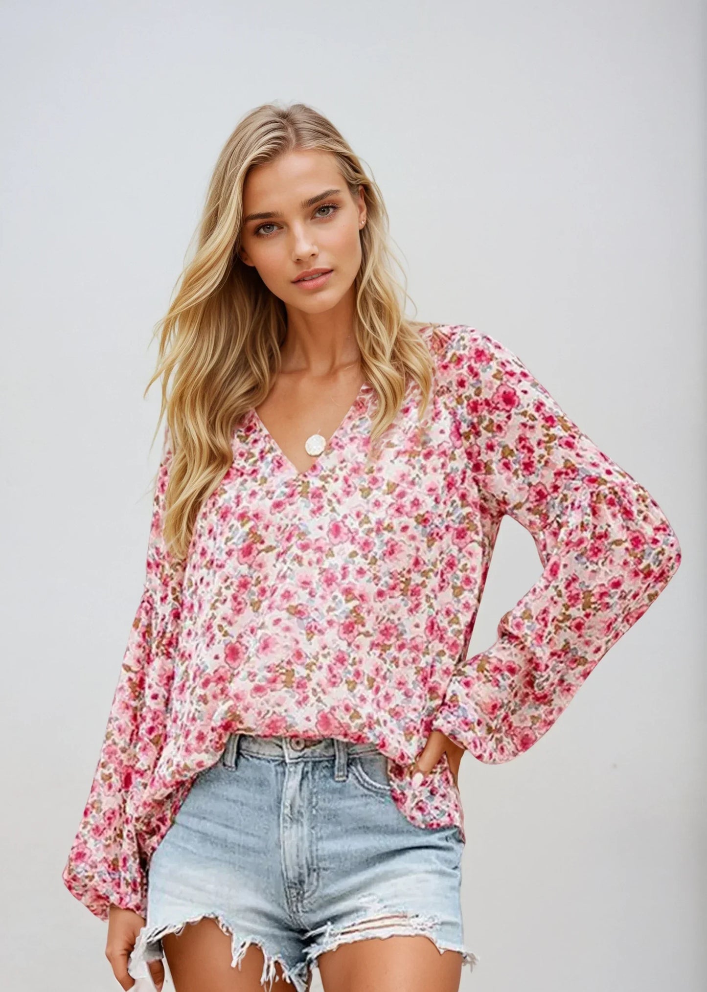 Vrouwelijke Bloemen Blouse Losvallend en Comfortabel - Mode Vibes