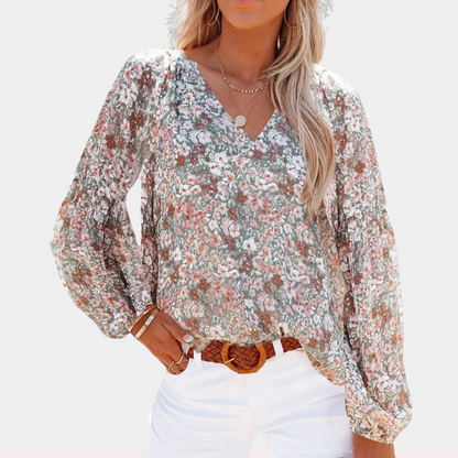 Amya - Klassieke damesblouse met lange mouwen