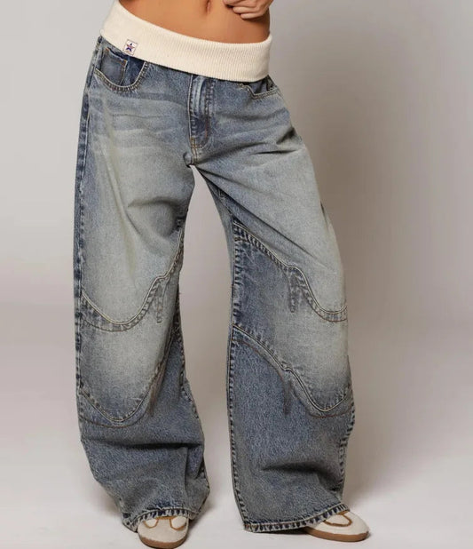 Angelica | Vintage gewassen & comfortabele baggy jeans 0