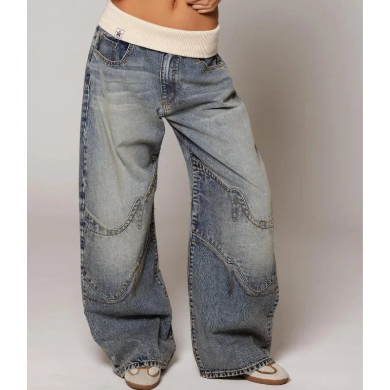 Angelica | Vintage gewassen & comfortabele baggy jeans 1