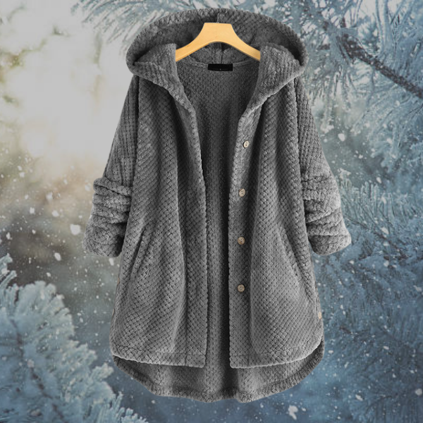 Dames Fleece Jas Met Capuchon Warm en Waterdicht