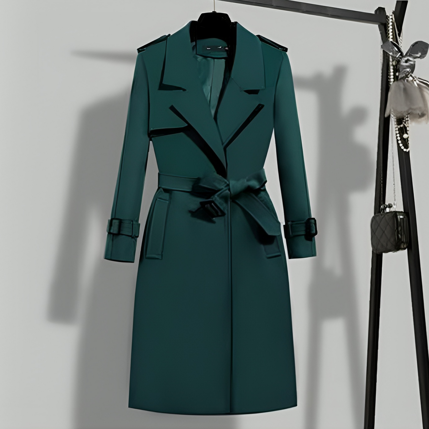 Dames Trenchcoat Klassiek met Taille en Knoopsluiting
