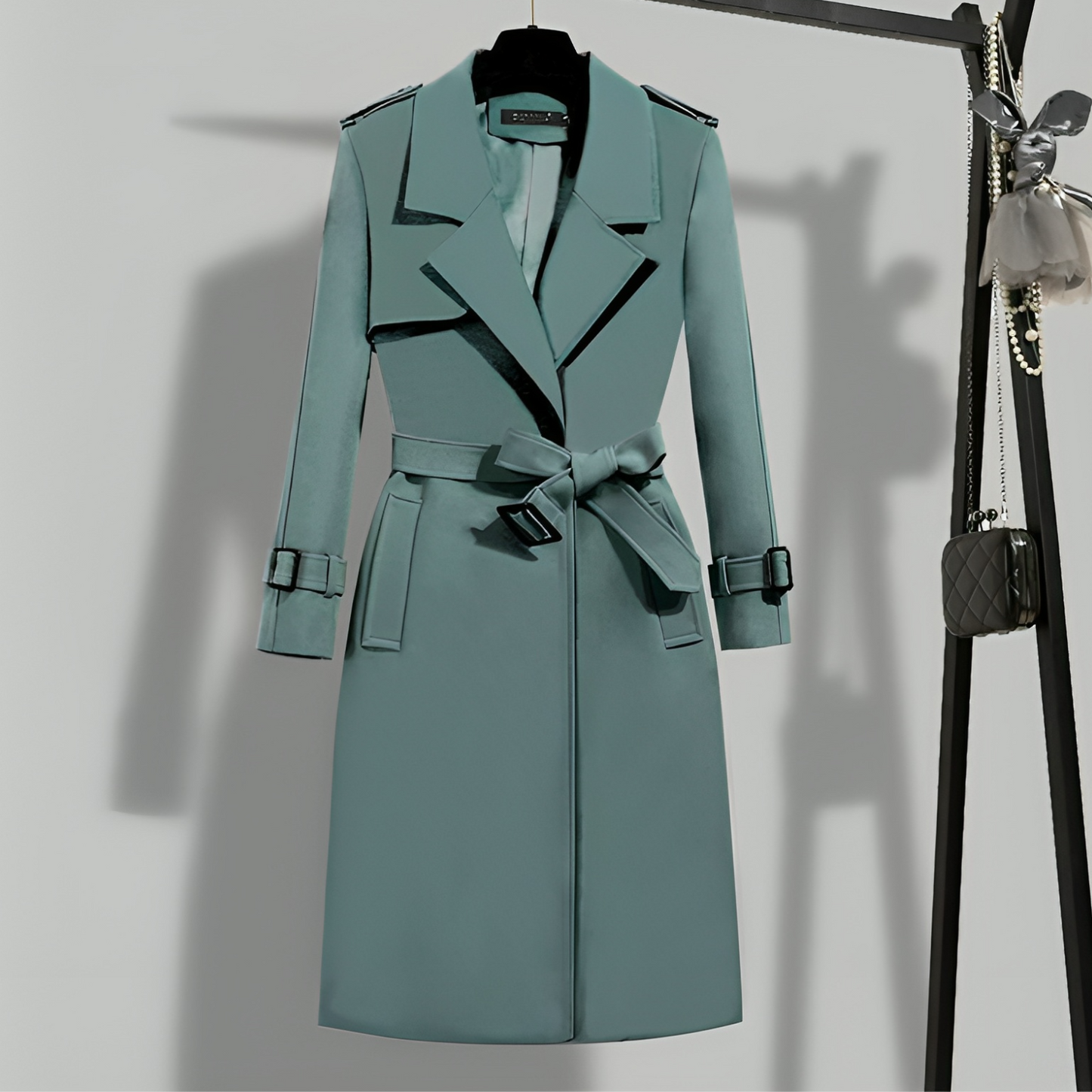 Dames Trenchcoat Klassiek met Taille en Knoopsluiting