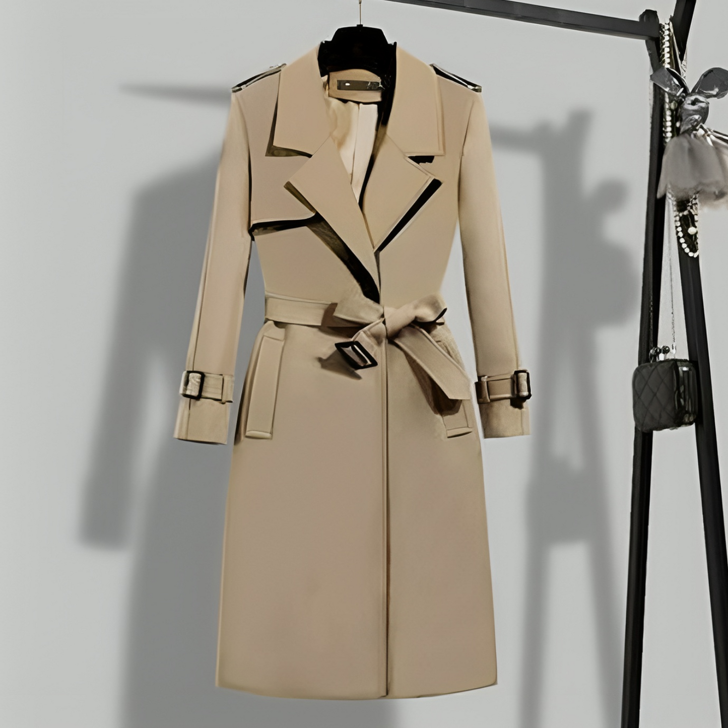 Dames Trenchcoat Klassiek met Taille en Knoopsluiting - Mode Vibes