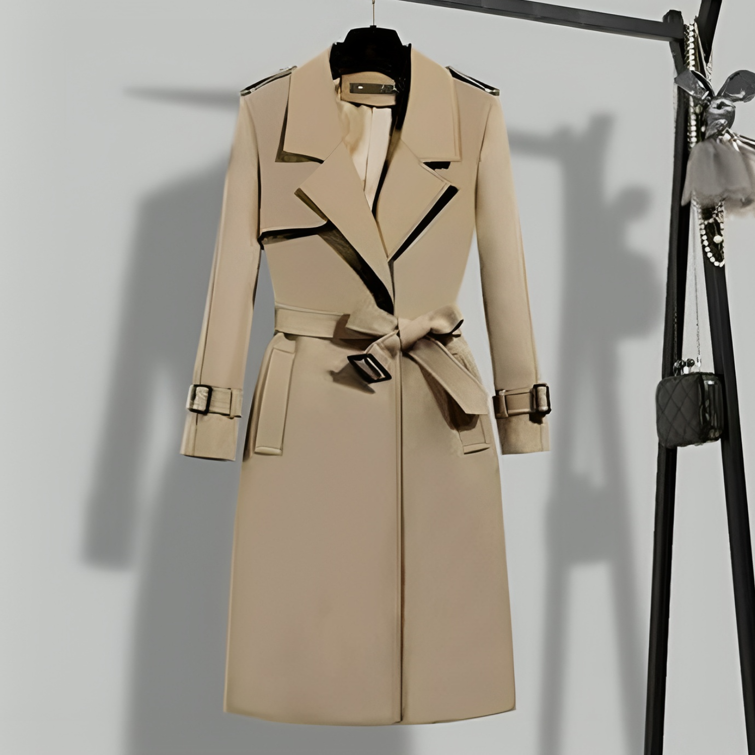 Dames Trenchcoat Klassiek met Taille en Knoopsluiting - Mode Vibes