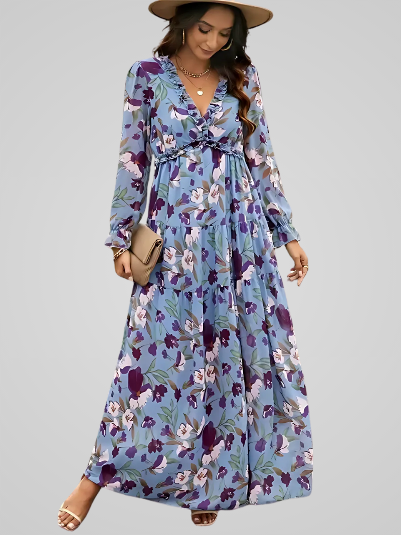 Elegante Maxi Jurk voor Dames Zwart Wilde Stijl