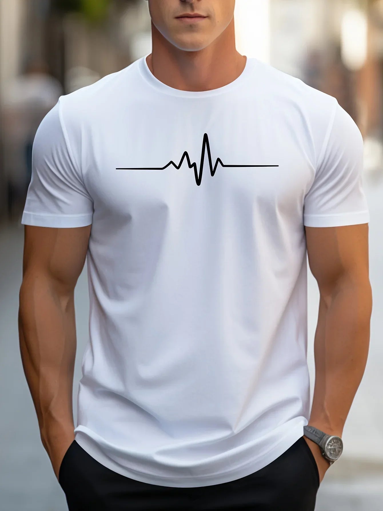Antonio | T -shirt slank passen bij moderne grafische print