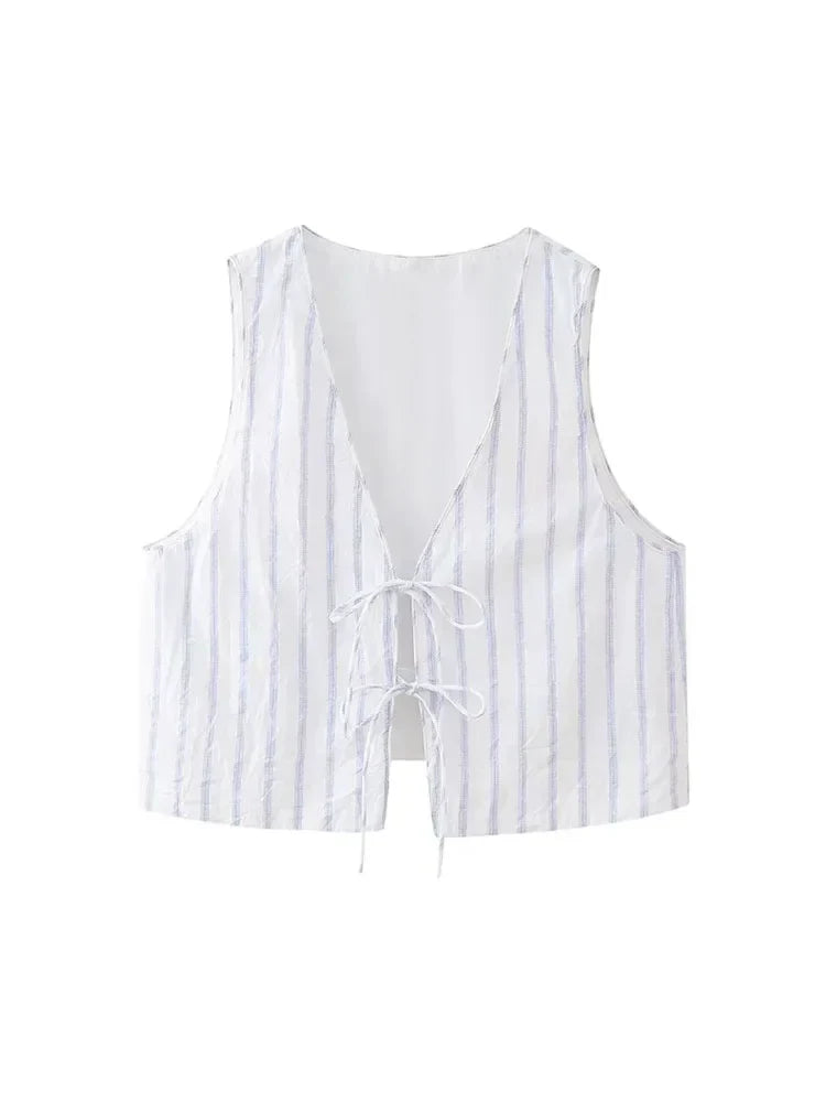 Lunora Zomerset: Gestreepte Top en Hoge Taille Broek