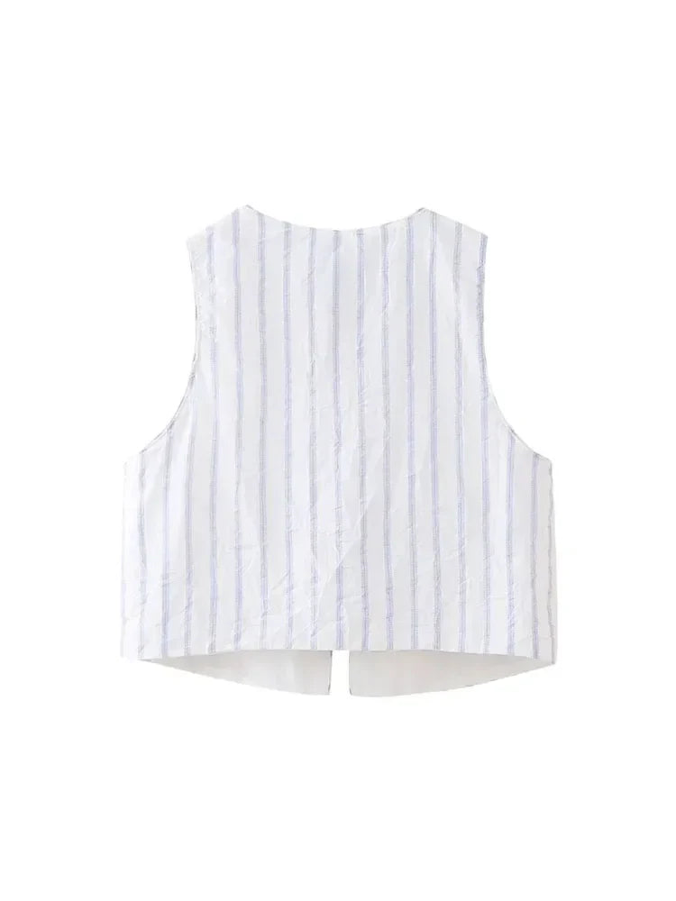 Lunora Zomerset: Gestreepte Top en Hoge Taille Broek