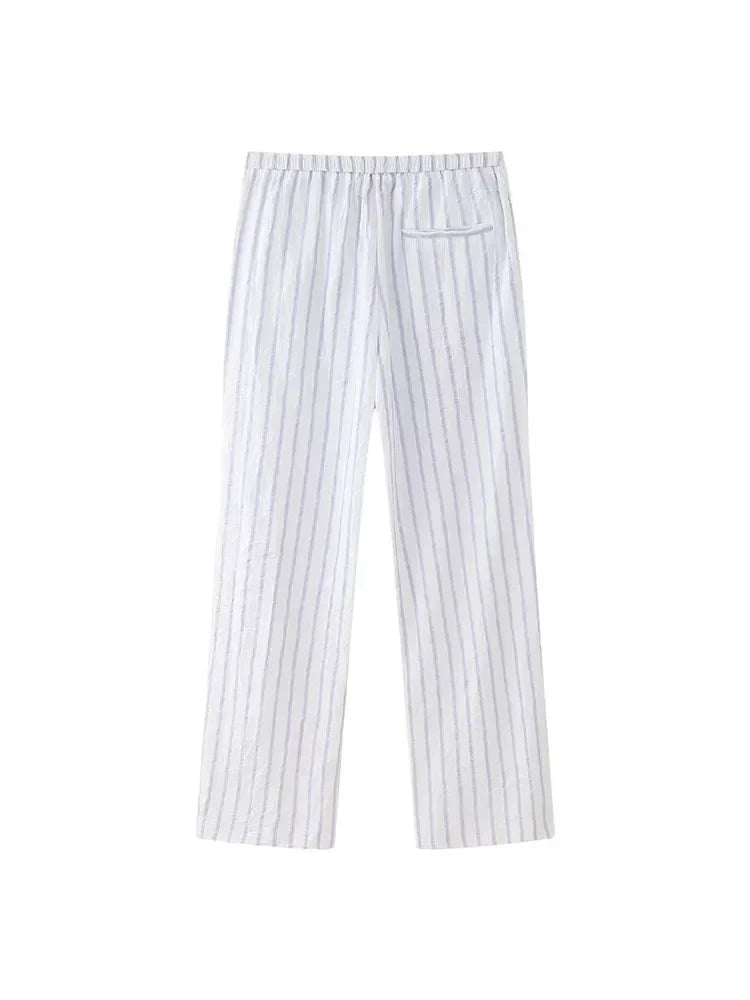 Lunora Zomerset: Gestreepte Top en Hoge Taille Broek