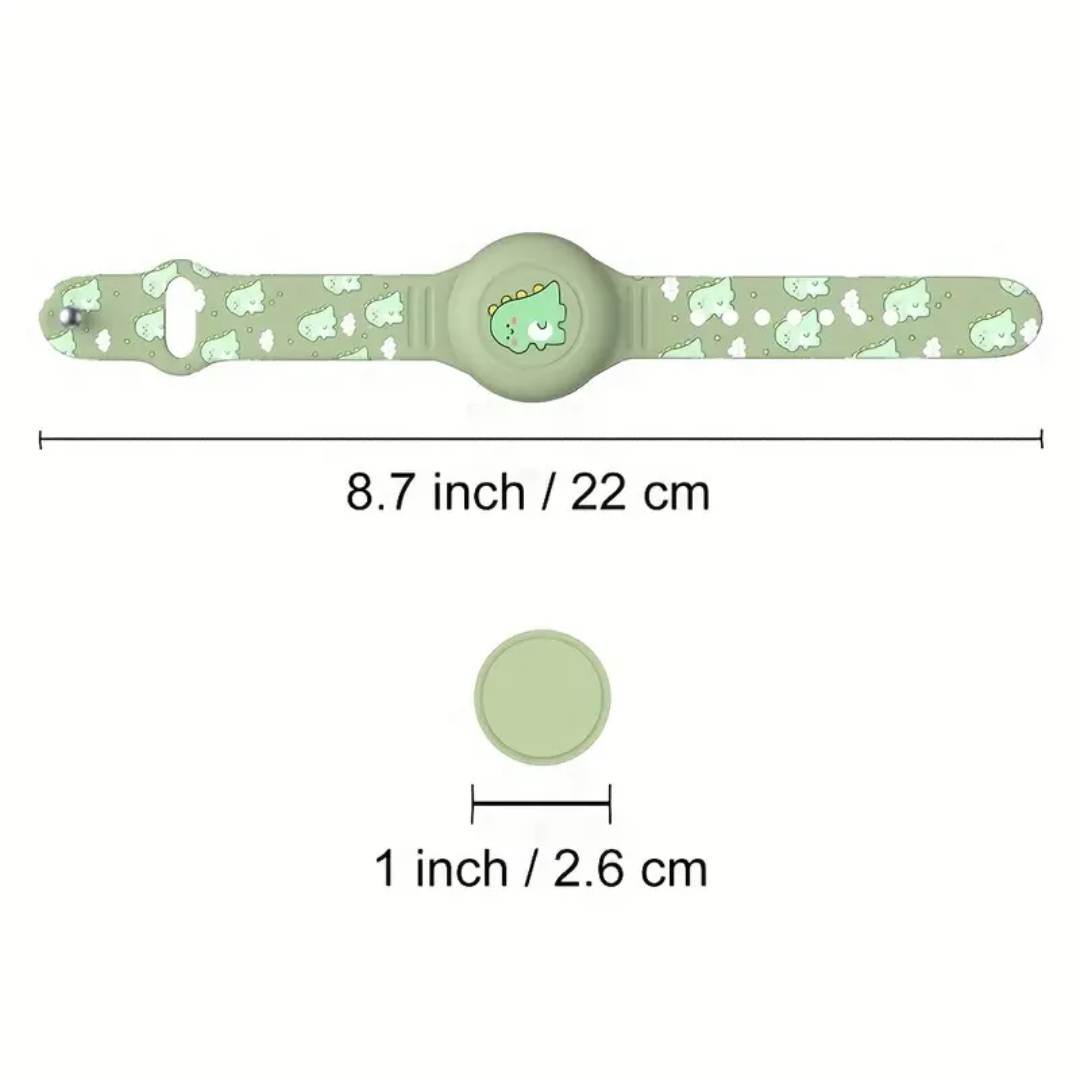 Kinderen Armband met Airtag Hoesje Dino Track
