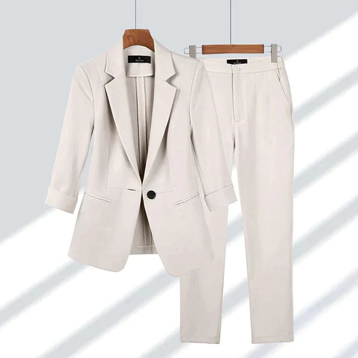 Elegante Damesset met Broche en Oorbellen - Mode Vibes