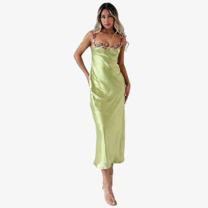 Satijnen Slipjurk Luxe Celeste Kleur