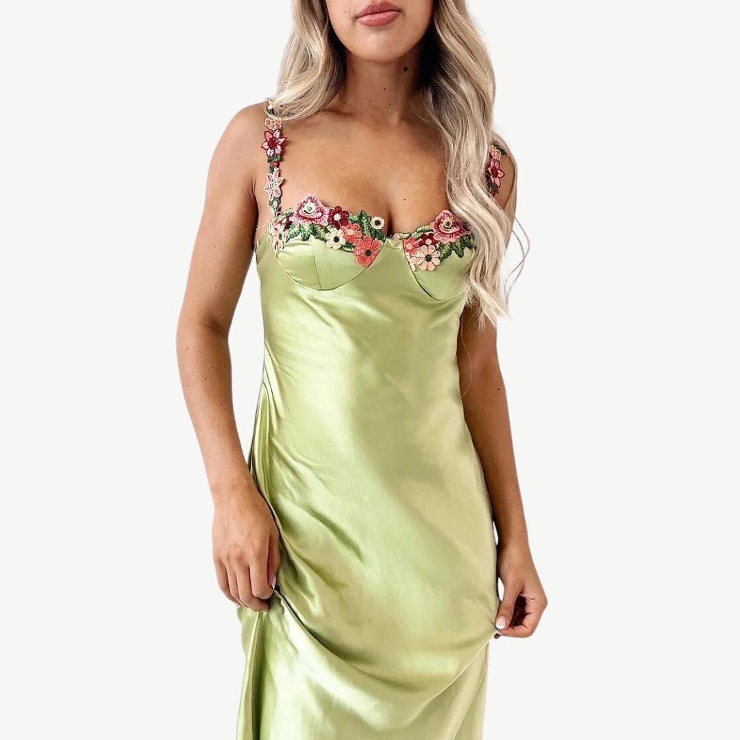 Satijnen Slipjurk Luxe Celeste Kleur