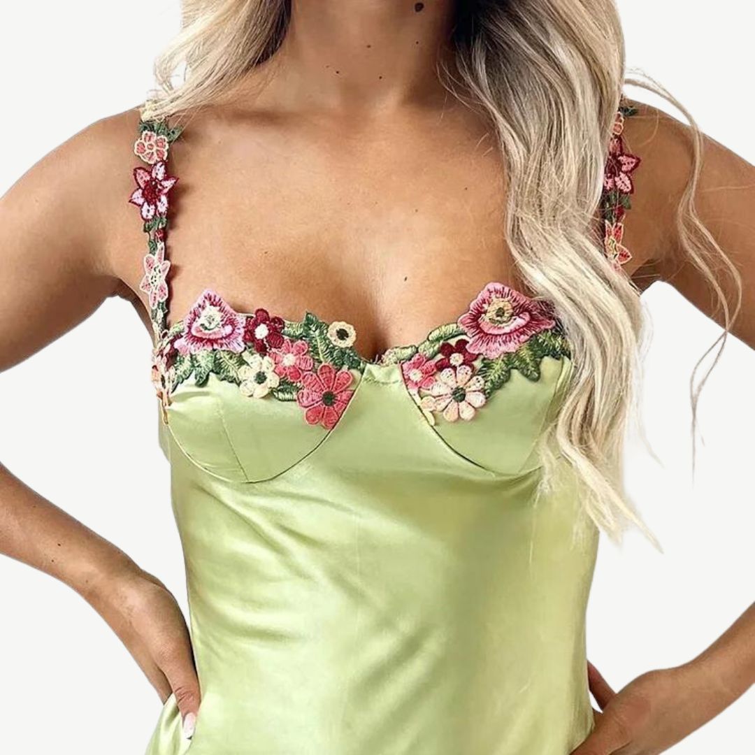 Satijnen Slipjurk Luxe Celeste Kleur
