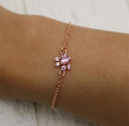 Rozenkwarts Armband Met Hartjes Lovepaw Edelsteen Sieraden