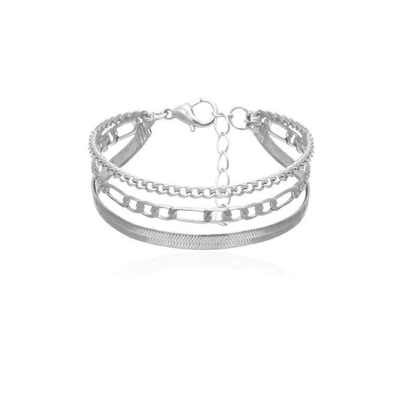 Armband Set 3-delig Zilver Ketting
