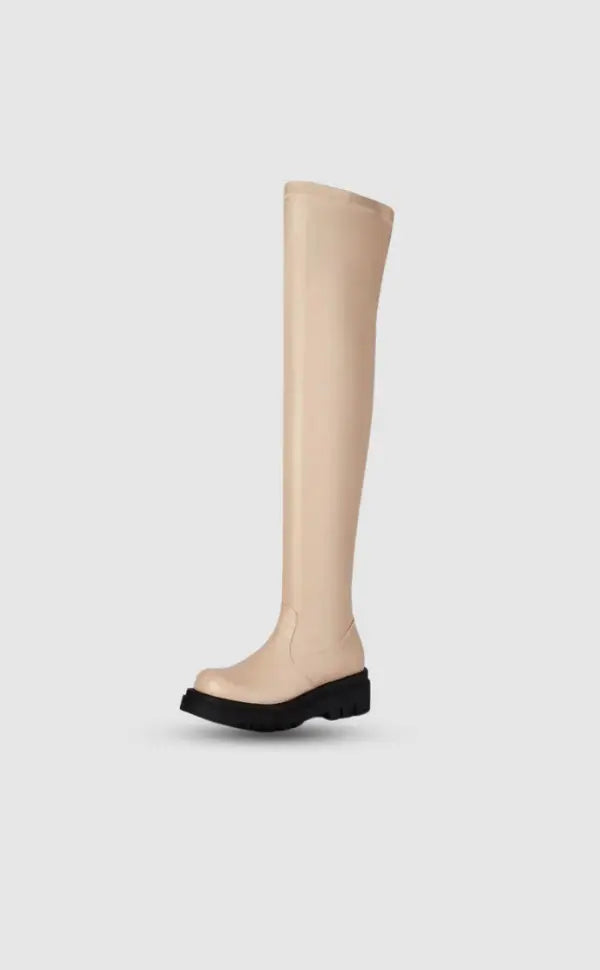 Overknee Laars Chic Zwart Hoge Hak