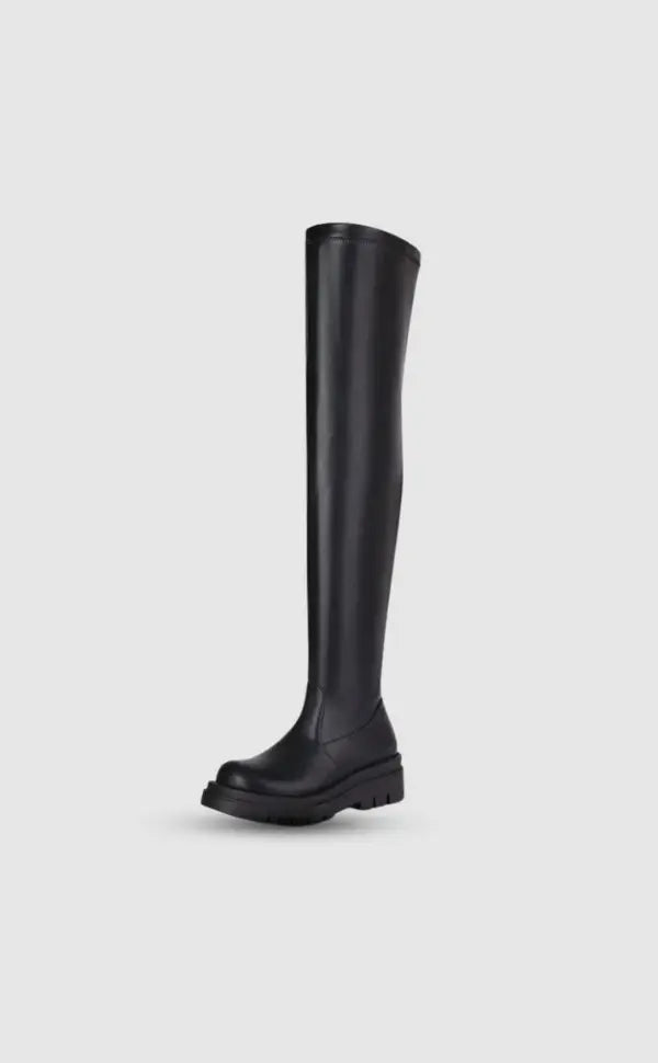 Overknee Laars Chic Zwart Hoge Hak - Mode Vibes