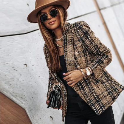 Geruite Blazer voor Dames Stijlvol Modern Design