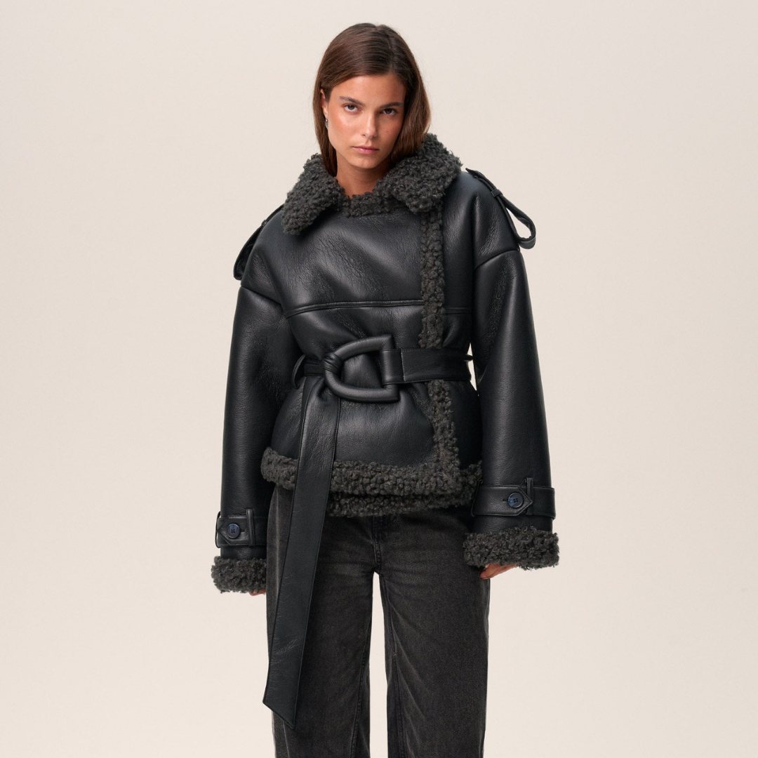 Dames Winterjas Luxe PU Leer Oversized Model - Mode Vibes