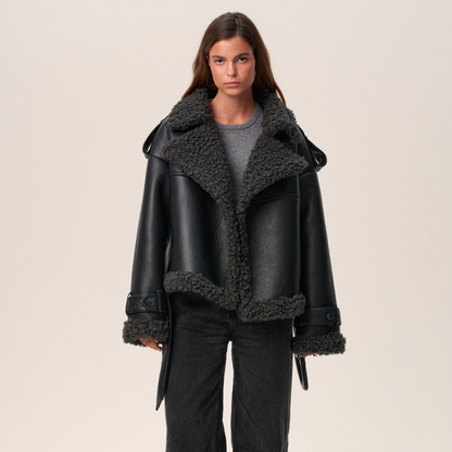Dames Winterjas Luxe PU Leer Oversized Model