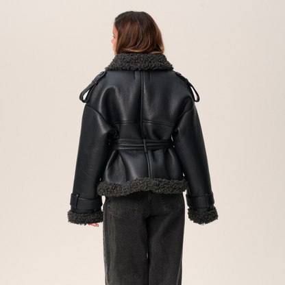 Dames Winterjas Luxe PU Leer Oversized Model