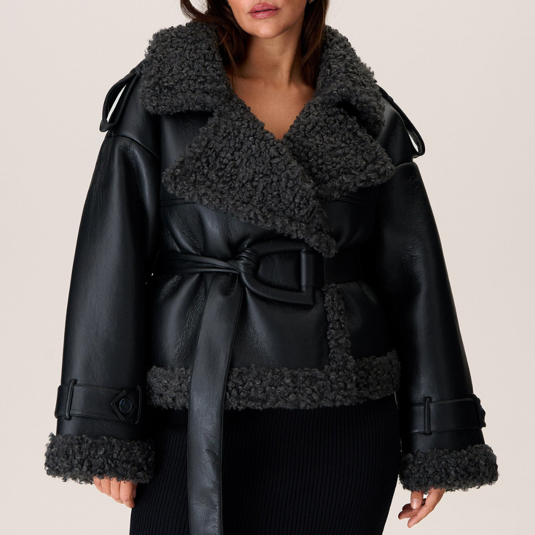 Dames Winterjas Luxe PU Leer Oversized Model