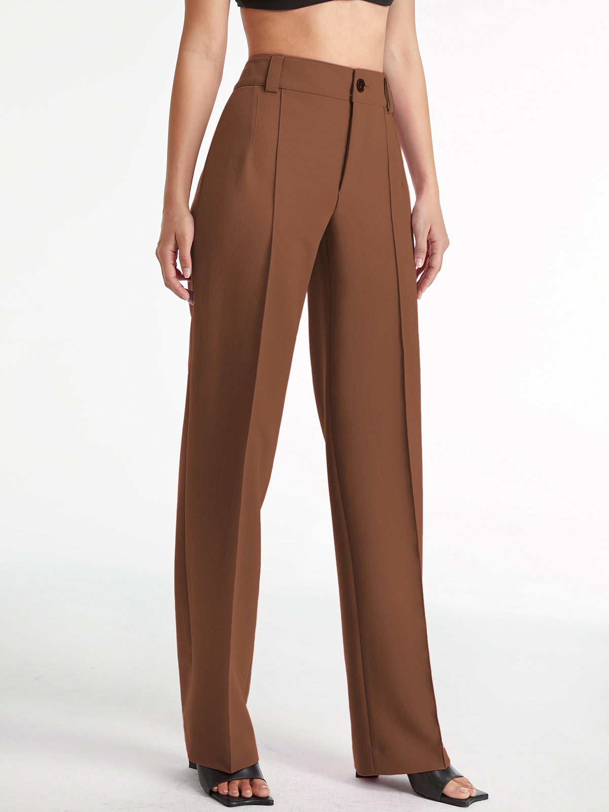 Hoge Taille Plooi Broek voor Vrouw - Mode Vibes