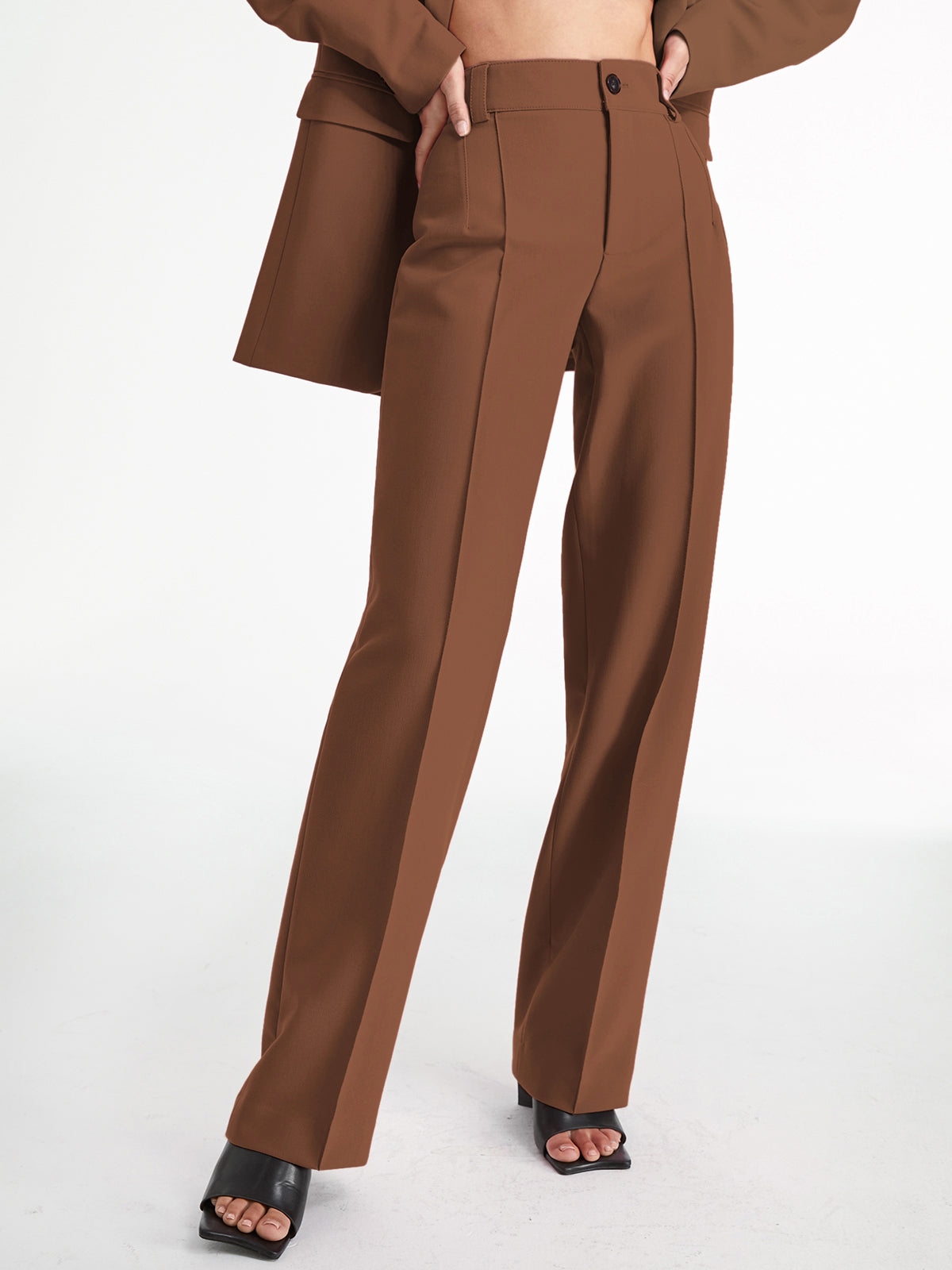 Hoge Taille Plooi Broek voor Vrouw