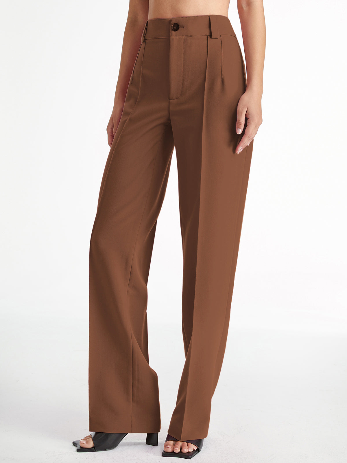 Hoge Taille Plooi Broek voor Vrouw