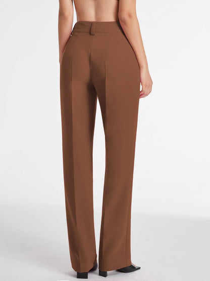 Hoge Taille Plooi Broek voor Vrouw