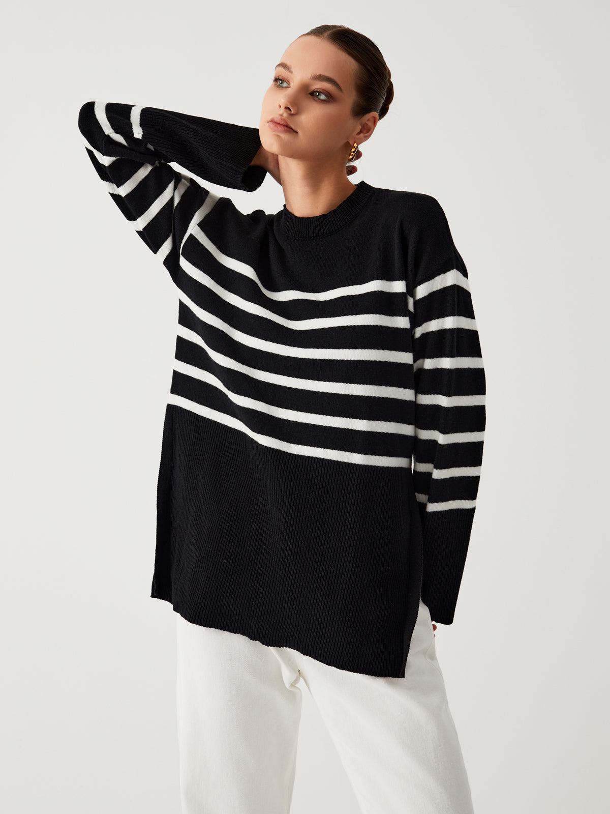 Grote Streepjes Trui voor Dames - Mode Vibes