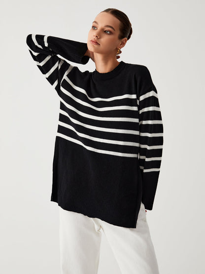 Grote Streepjes Trui voor Dames - Mode Vibes
