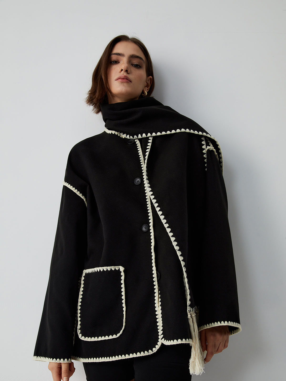 Amella | Maglione elegante con sciarpa abbinata