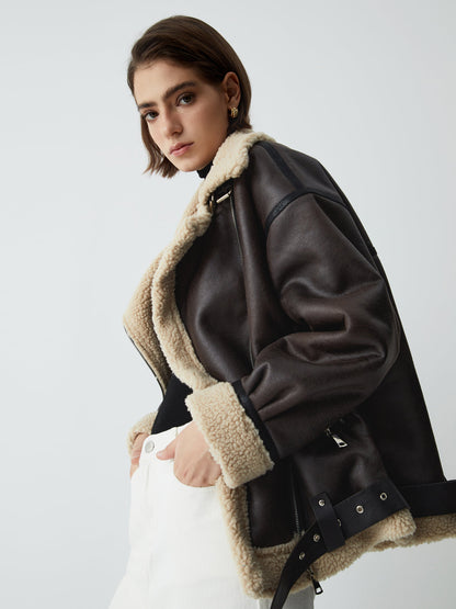Leren Vliegeniersjas Bruin Dames - Mode Vibes