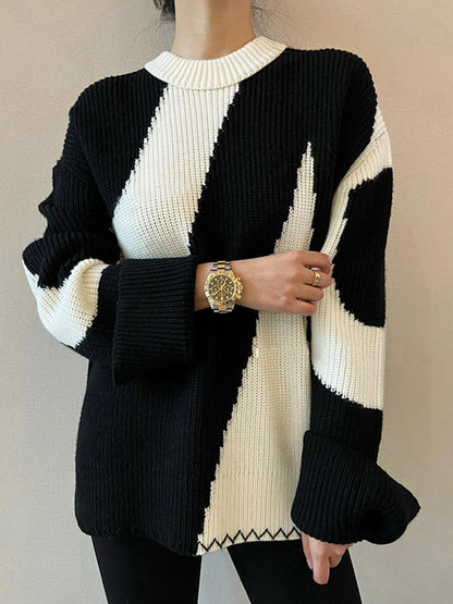 Dames Trui Zebra Print Oversized Comfortabel