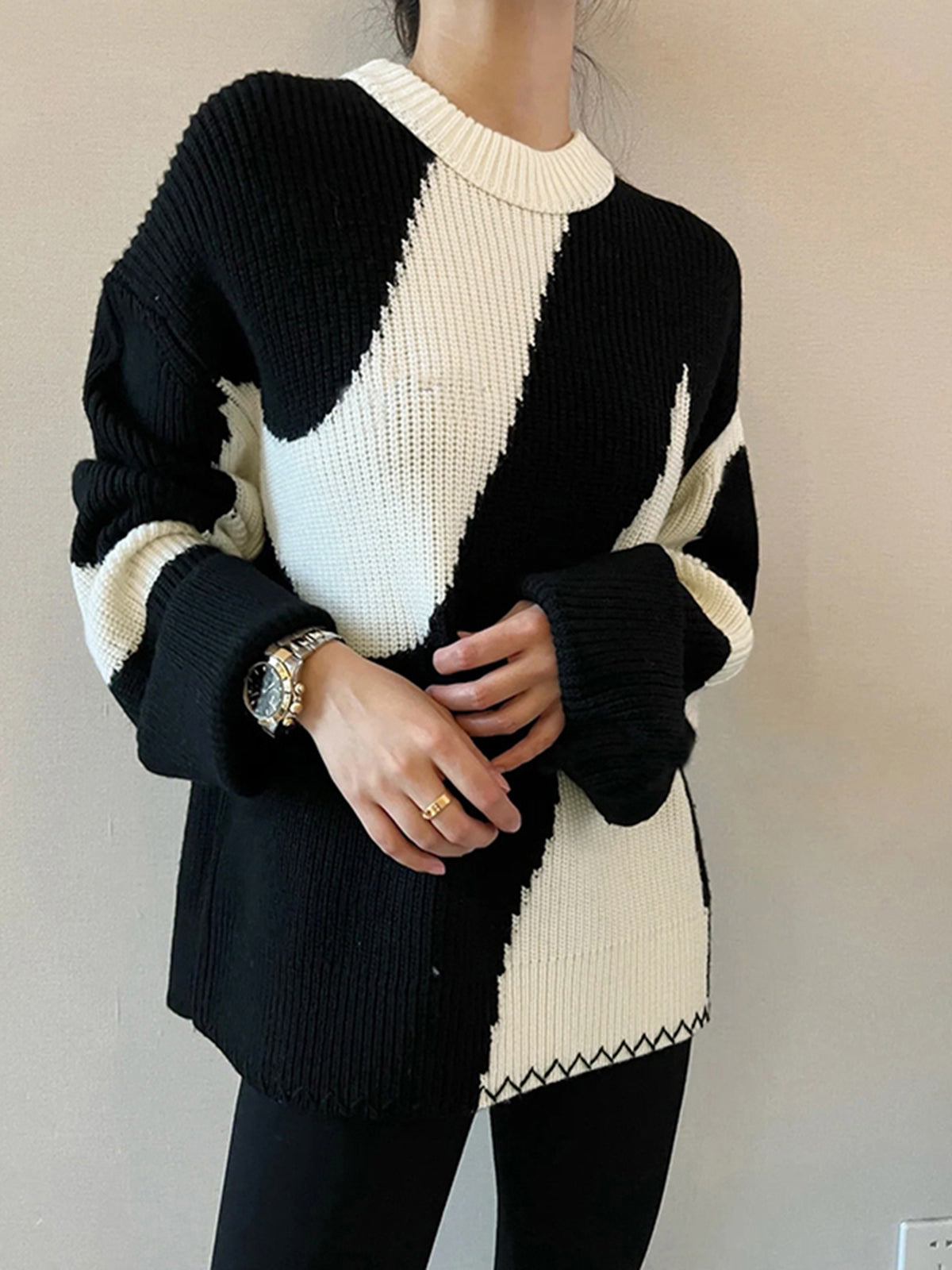 Dames Trui Zebra Print Oversized Comfortabel