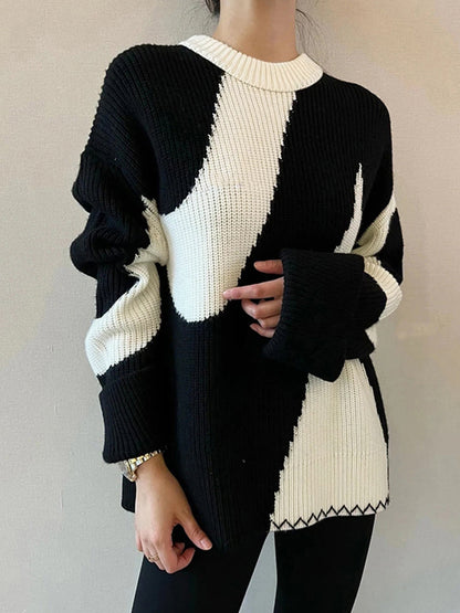 Dames Trui Zebra Print Oversized Comfortabel