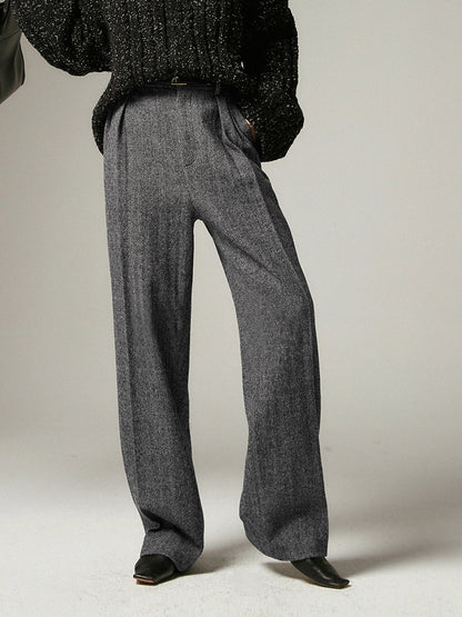 Dames Broek Grijze Wijde Lounge Broek Alessia