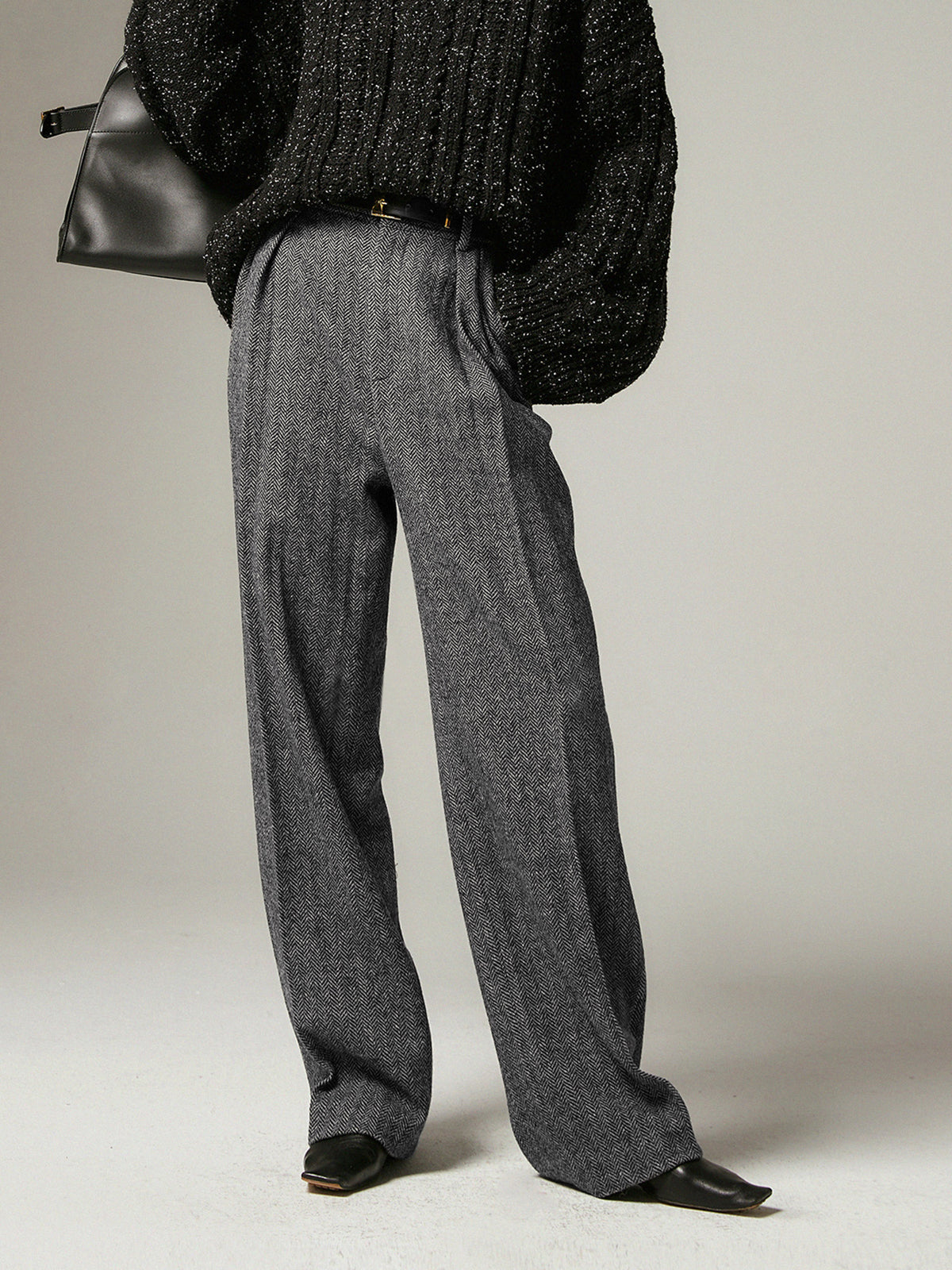 Dames Broek Grijze Wijde Lounge Broek Alessia